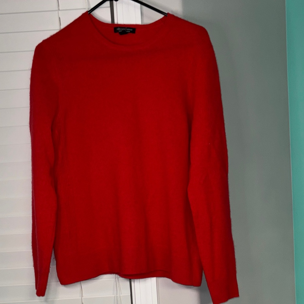 Saks Fifth Avenue Red Crew Neck Sweater - Picture 2 of 5